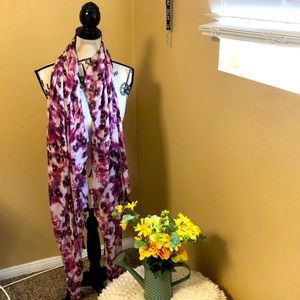 Floral/ fuchsia scarf